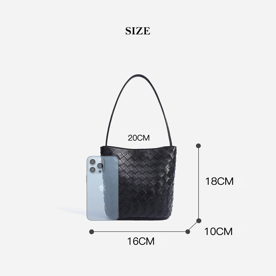 Sheep Leather Small Woven Tote Bag