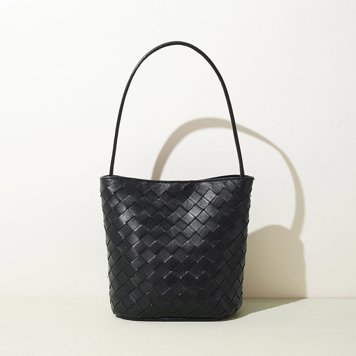 Sheep Leather Small Woven Tote Bag