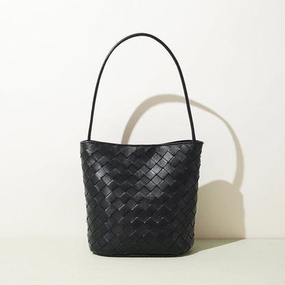 Sheep Leather Small Woven Tote Bag