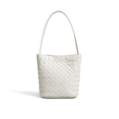 Sheep Leather Small Woven Tote Bag