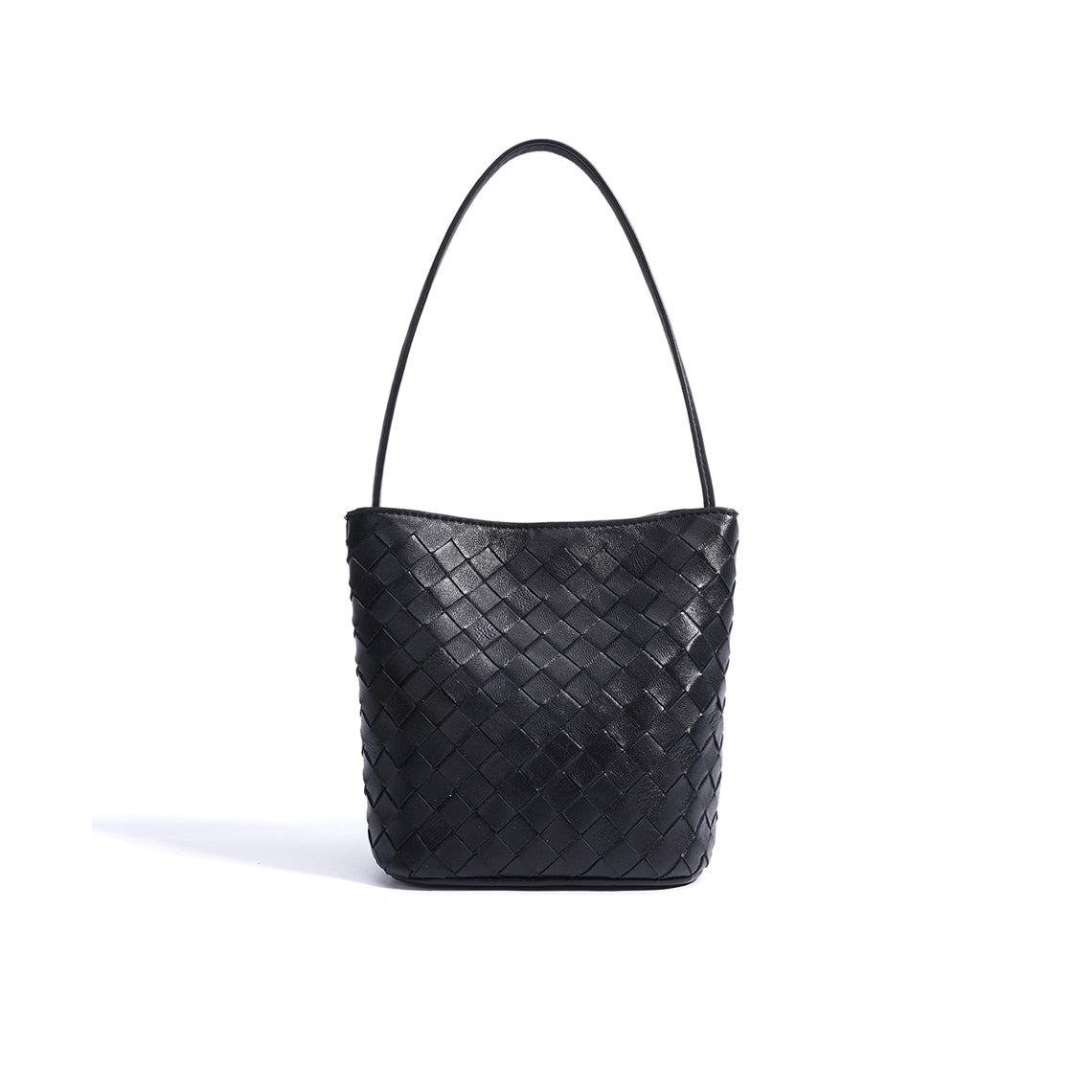Sheep Leather Small Woven Tote Bag