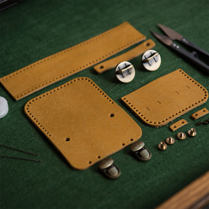 Vegetable Tanned Leather Mini Satchel Bag Charm Handsewn | Presale