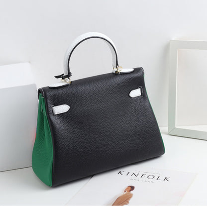 Limited Edition Graffiti Style Handbag 28cm Top Grain Leather Shoulder Bag