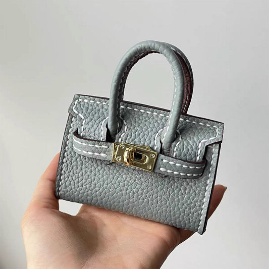 Inspired Mini Birkin Bag Charm | Luxury Leather Bag Charm Bag Accessories Handbag Pendant - POPSEWING®