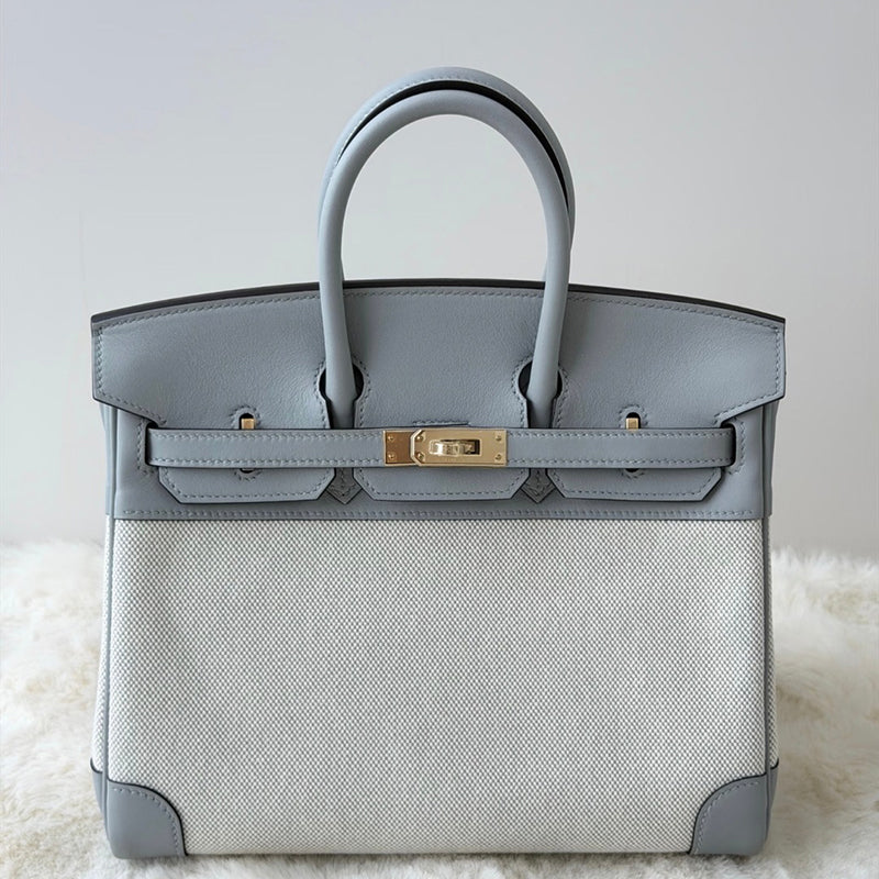 Inspired Berkin Toile Bag Canvas & Togo Leather Handbags