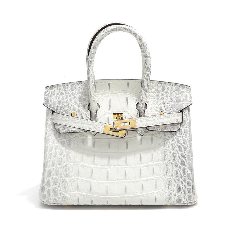 Crocodile Embossed Leather Trendy 30cm Bag | Presale