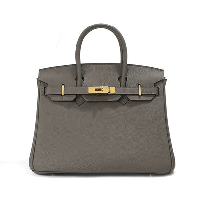 Top Grain Leather Inspired Berkin Handbag Golden Hardware | Automatic 15% OFF at Checkout