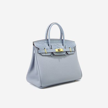 Embossed leather handbags | blue leather bag
