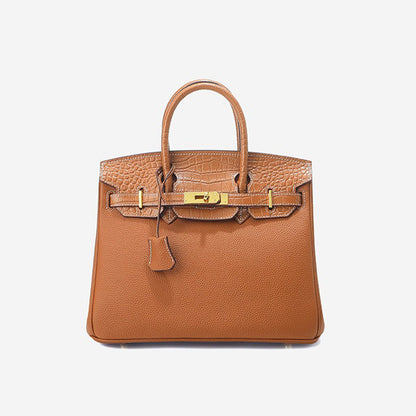 Brown leather handbag work bag