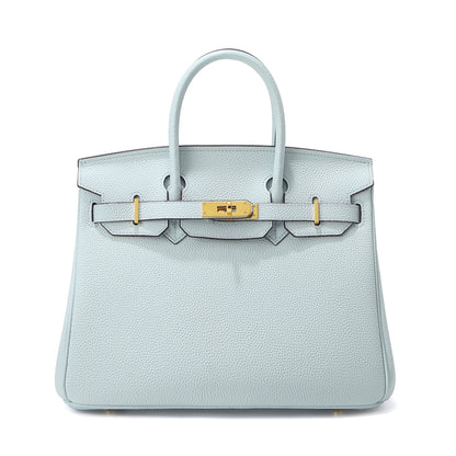 Top Grain Leather Inspired Berkin Handbag Golden Hardware | Automatic 15% OFF at Checkout