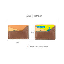 Load image into Gallery viewer, Genuine leather card wallet size &amp; interior | Homemade credit card wallet
