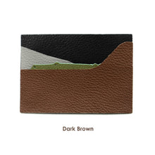 Load image into Gallery viewer, Dark brown leather card wallet | Homemade DIY gift card holder | POPSEWING™

