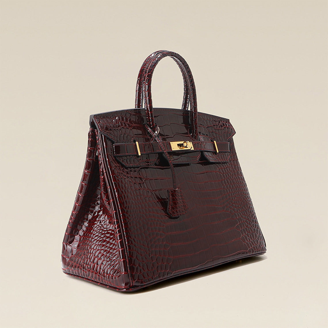 Red handbag | Classic design leather handbag for women