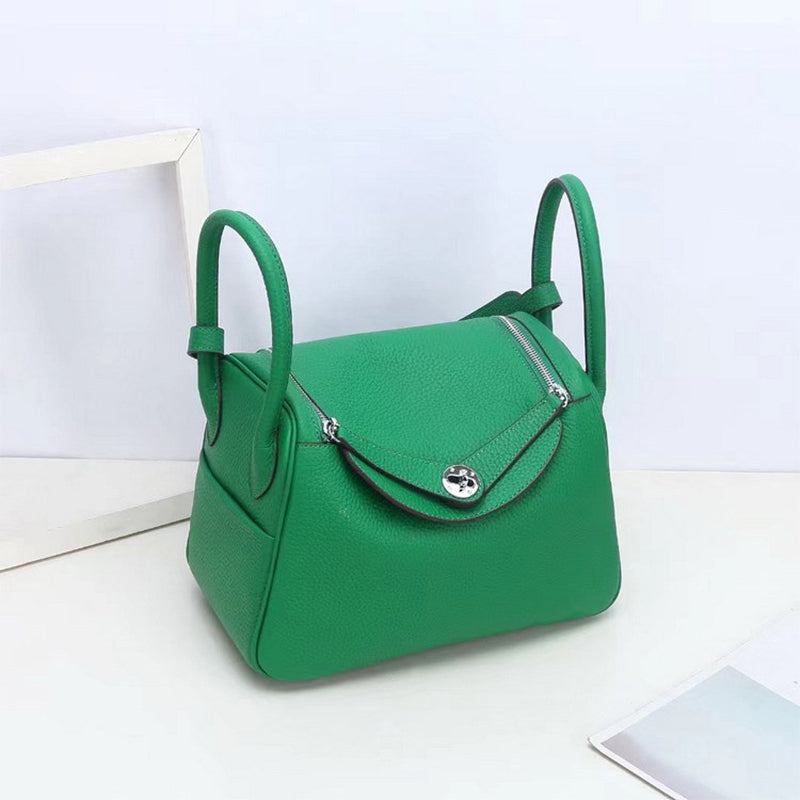 Top Grain Leather Inspired Lindi Bag Silver Hardware 20 Colors