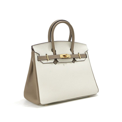 Top Grain Leather Inspired Berkin Handbag Golden Hardware | Automatic 15% OFF at Checkout