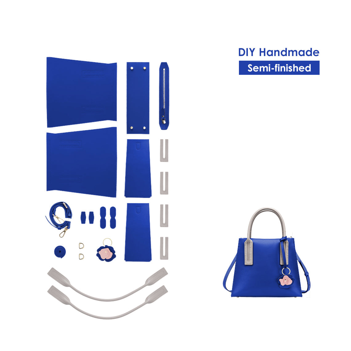 HANDSEWGIFT Leather Women Top Handles Handbag DIY Kit