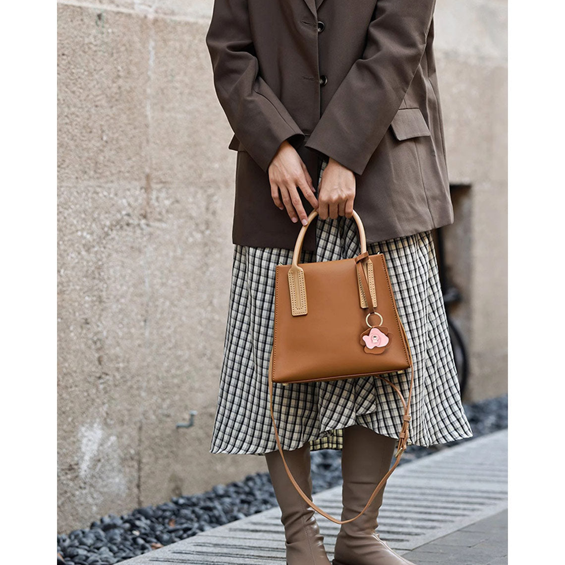 HANDSEWGIFT Leather Women Top Handles Handbag DIY Kit