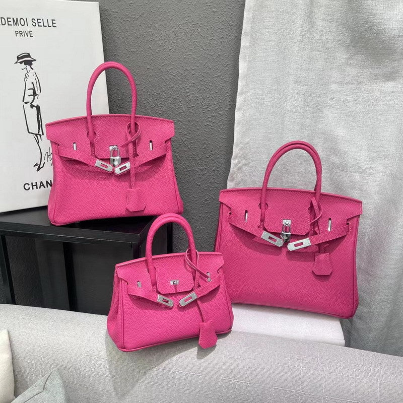 New Colors Genuine Leather Inspired Berkin Bag Silver Hardware