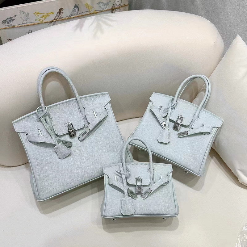 New Colors Genuine Leather Inspired Berkin Bag Silver Hardware