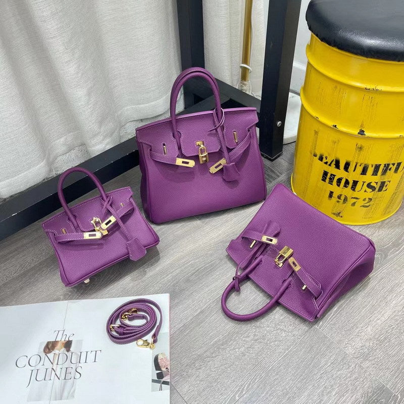 New Colors Genuine Leather Inspired Berkin Bag Silver Hardware