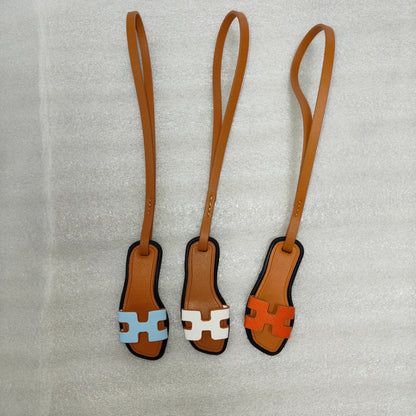 Inspired Sandal Slipper Bag Charm Vengan Leather Pendant