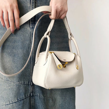 Inspired Lindi Bag Gold Hardware | Genuine Togo Leather Shoulder Bag