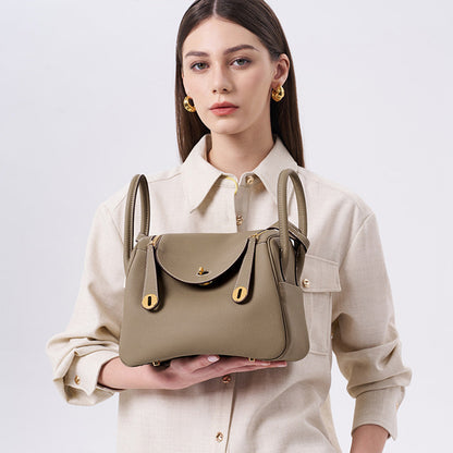 Inspired Lindi Bag Gold Hardware | Genuine Togo Leather Shoulder Bag