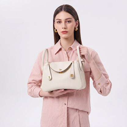 Inspired Lindi Bag Gold Hardware | Genuine Togo Leather Shoulder Bag