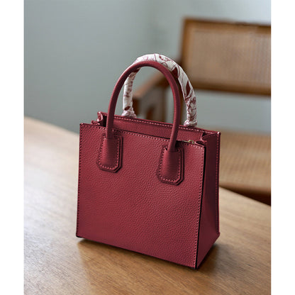 HANDSEWGIFT Top Grain Leather Mini Tote Handbag DIY Kit