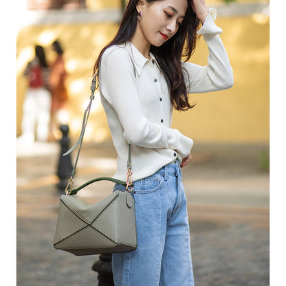 HANDSEWGIFT Leather Geometry Crossbody Bag DIY Kit