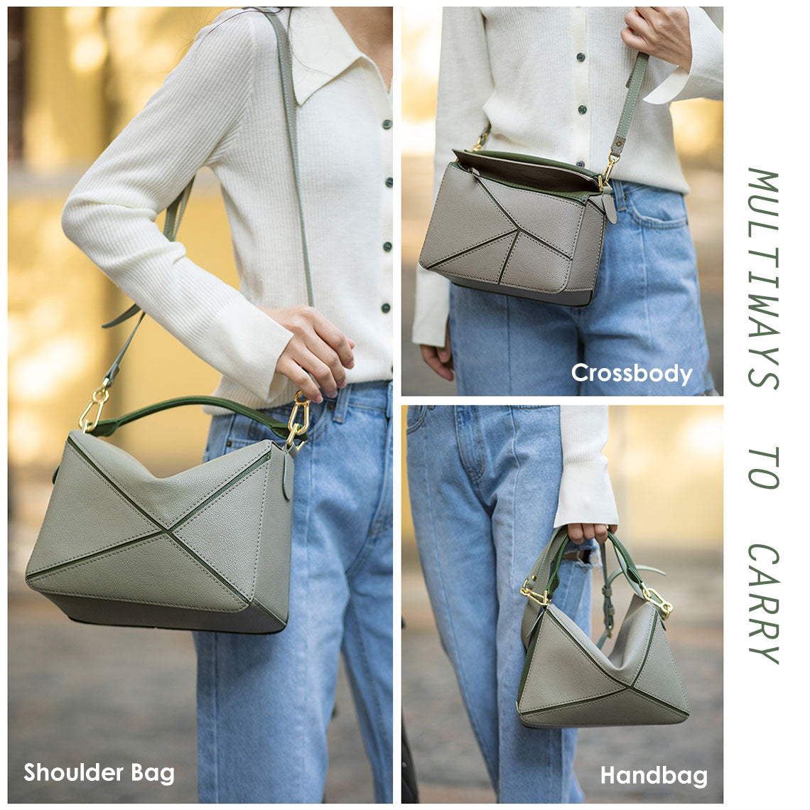 HANDSEWGIFT Leather Geometry Crossbody Bag DIY Kit