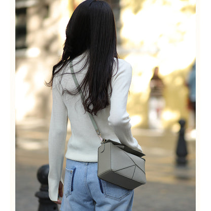 HANDSEWGIFT Leather Geometry Crossbody Bag DIY Kit