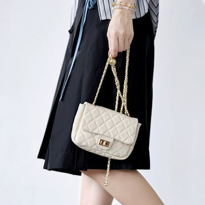 HANDSEWGIFT Top Grain Leather Small Quilted Chain Bag DIY Kit