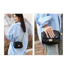Load image into Gallery viewer, Handmade Gold Chain Bag in Quilted Leather | A Made by You Leather Bag Easy Bag Making Project
