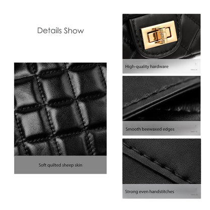 HANDSEWGIFT Top Grain Leather Small Quilted Chain Bag DIY Kit