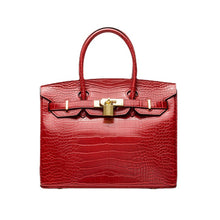 Load image into Gallery viewer, Inspired Birkin Bag Handbags for Women Crocodile Pattern Faux Leather
