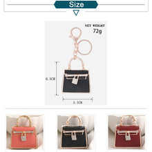 Load image into Gallery viewer, Inspired Mini Kelly Bag Charm Rhinestone Keychain
