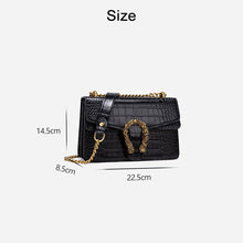 Load image into Gallery viewer, Crocodile Pattern Faux Leather Chain Bag Woman Shoulder Bag
