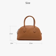 Load image into Gallery viewer, Top Grain Leather Inspired Bowling Bag Boston Handbags for Woman Shell Bag
