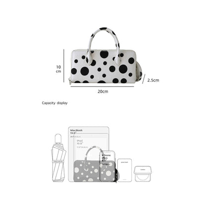 Fur Leather Polka Dot Small Clutch Handbag
