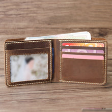 画像をギャラリービューアに読み込む, 4 card slots Genuine Leather Wallet | Bifold Slim Leather Wallet Making Kit | POPSEWING™
