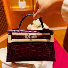 Load image into Gallery viewer, Crocodile Embossed Leather Inspired Kelli Bag Silver Hardware
