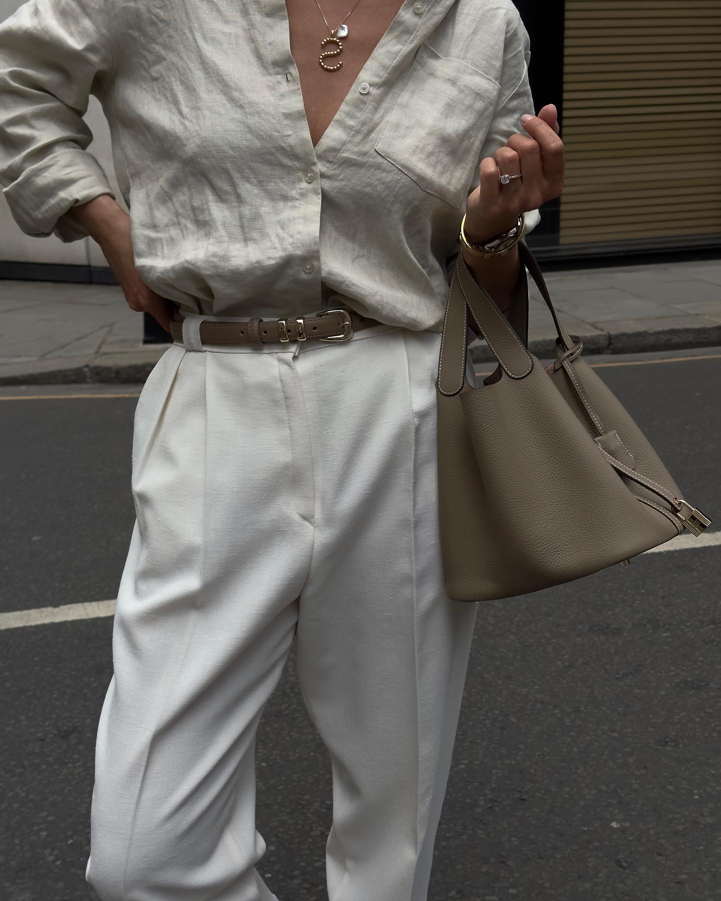 Top Grain Leather Inspired Pictin Handbag