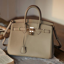 Load image into Gallery viewer, Taupe Genuine Leather Handbag | Designer Crossbody Bag - POPSEWING™
