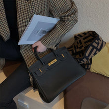 Load image into Gallery viewer, Black Inspired Birkin Handbag | Iconic Leather Handbag for Women - POPSEWING™
