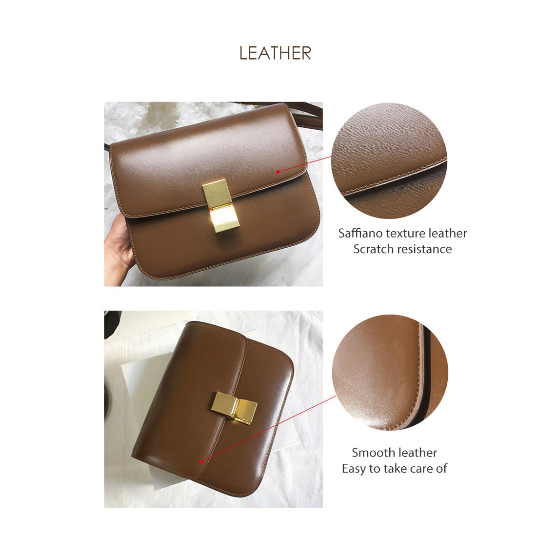 Textured Leather Inspired Tofu Box Bag