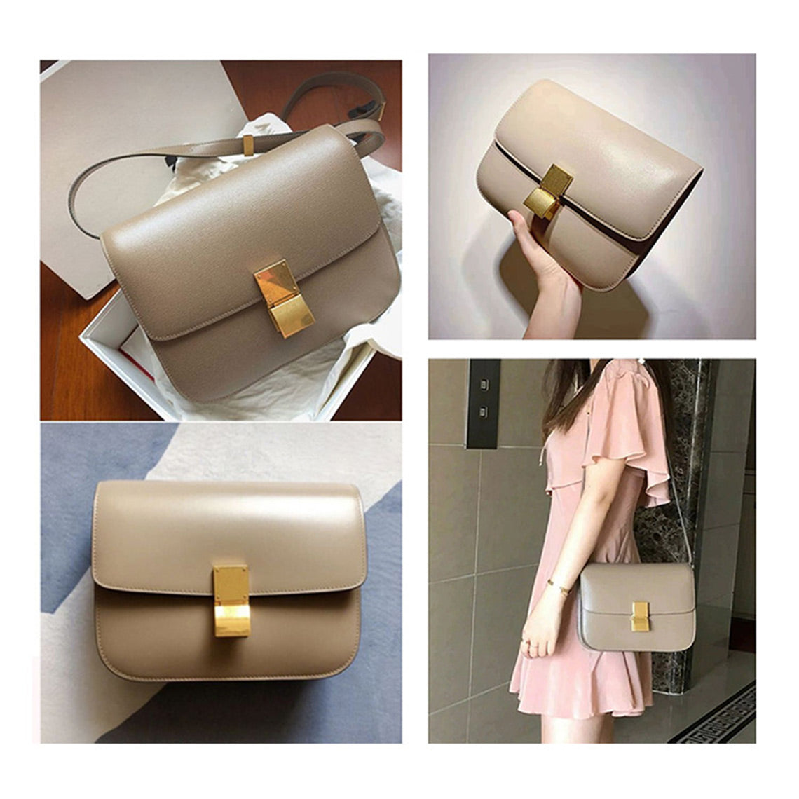 Textured Leather Inspired Tofu Box Bag