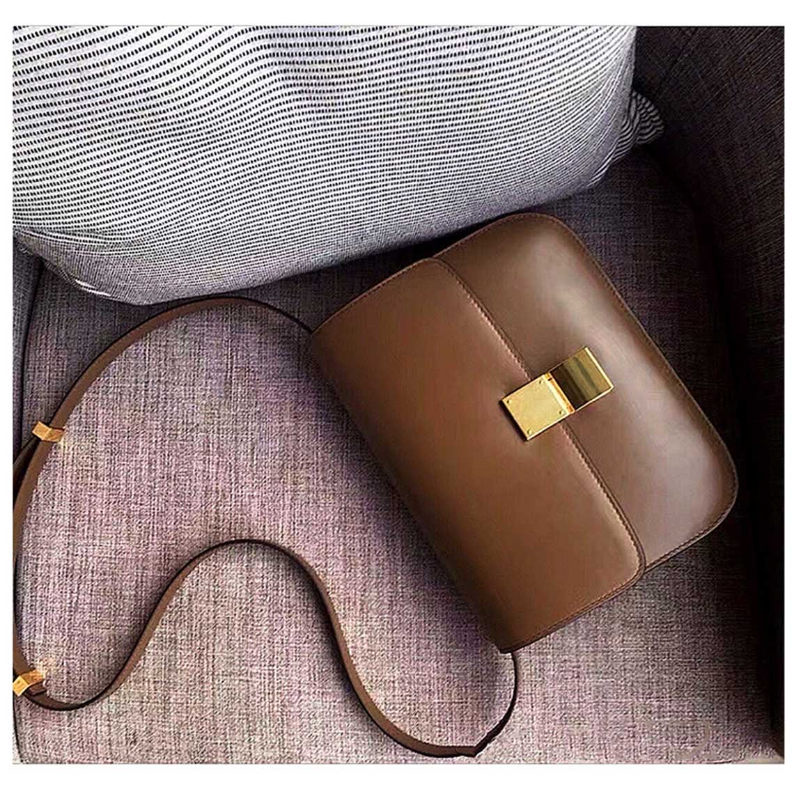 Textured Leather Inspired Tofu Box Bag