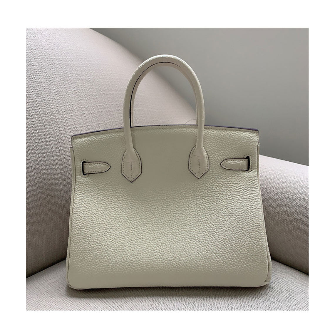 Top Grain Leather Inspired Croc Flap Berkin Bag