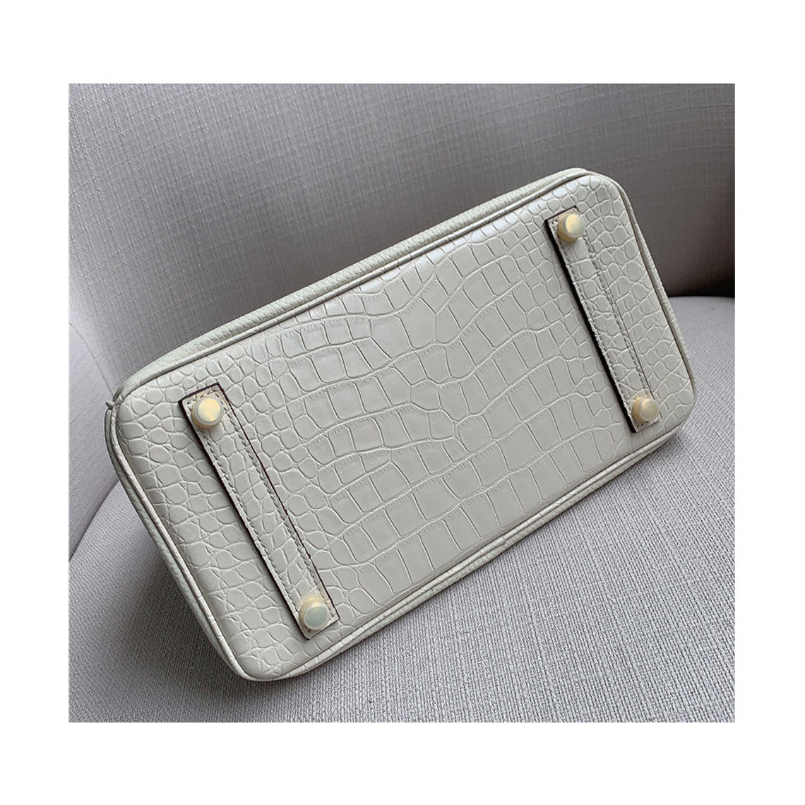 Top Grain Leather Inspired Croc Flap Berkin Bag